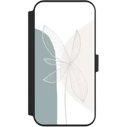 Nivocase Klapphülle für Apple iPhone 14 Pro Max Handyhülle aus Kunst Leder NIVOflip schwarz Blume Boho (Apple iPhone 14 Pro Max), Smartphone Hülle, Schwarz