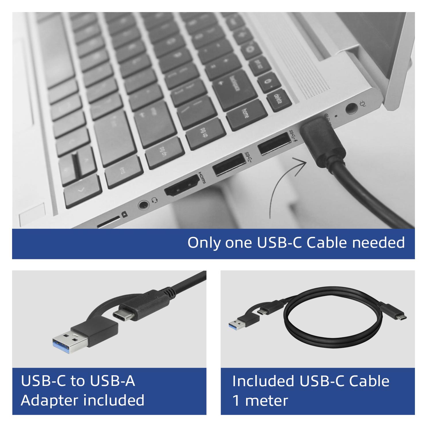 ACT USB-C Docking Station 4K, für 2 HDMI- oder DisplayPort-Monitore, mit DisplayLink AC7160