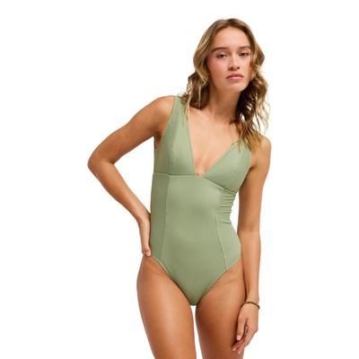 Badeanzug ROXY "Roxy Love One-Piece", Damen, Gr. M, grün (olivgrün), Obermaterial: 91% Nylon, 9% Elasthan., Badeanzüge Badeanzug