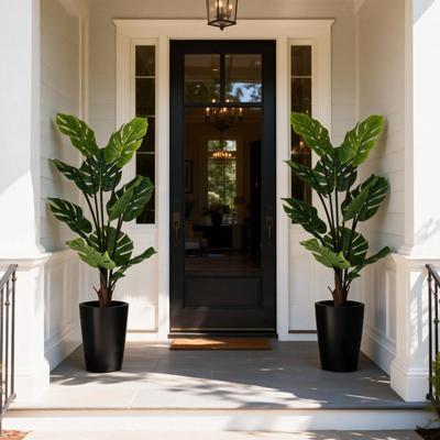 Glitzhome Artificial Monstera Deliciosa Plant 3.5ft Faux Palm Tree in Pot