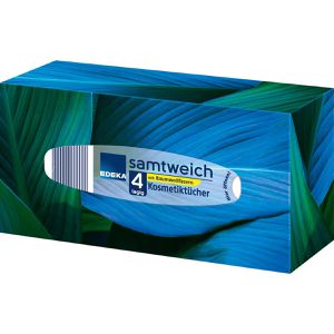Edeka Kosmetiktücher samtweich, 4-lagig, Tissue, weiß, 80 Tücher