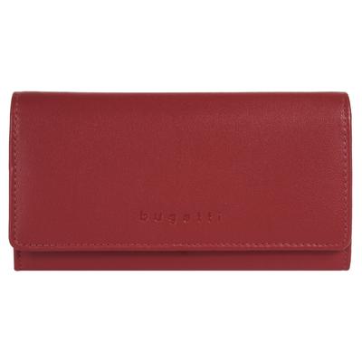 Geldbörse BUGATTI "BUGATTI Damen PUNTO echt Leder", Damen, rot, Leder, leicht glänzend, unifarben, Kleinlederwaren, echt Leder