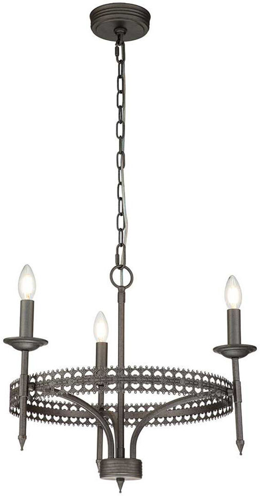 Union Rustic Maryam 3 - Light Waggon Wheel Chandelier Antique Silver 45.6cm H X 56.1cm W X 56.1cm D