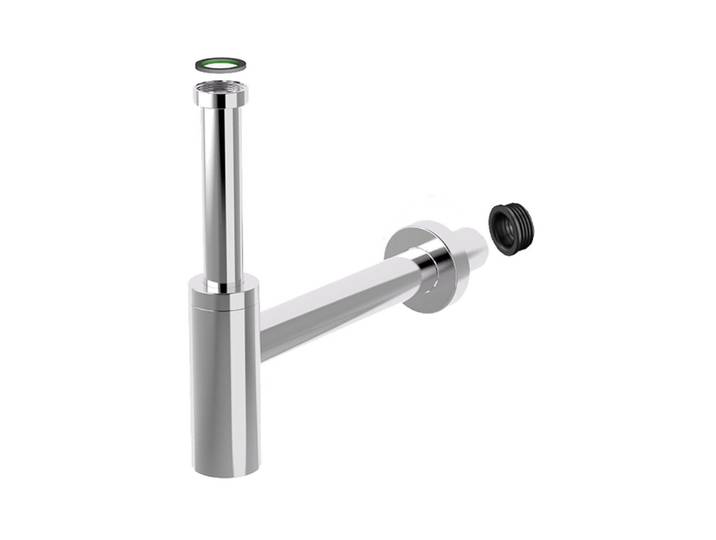 Waschtischarmatur DIAQUA Lavabosiphon Profi-Line , silber (silberfarben), Edelstahl, Armaturen, Waschtischarmatur