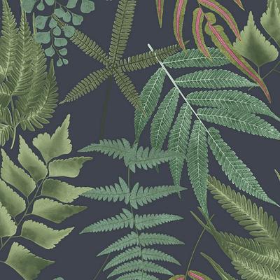Graham & Brown Midsummer Fern Navy Wallpaper