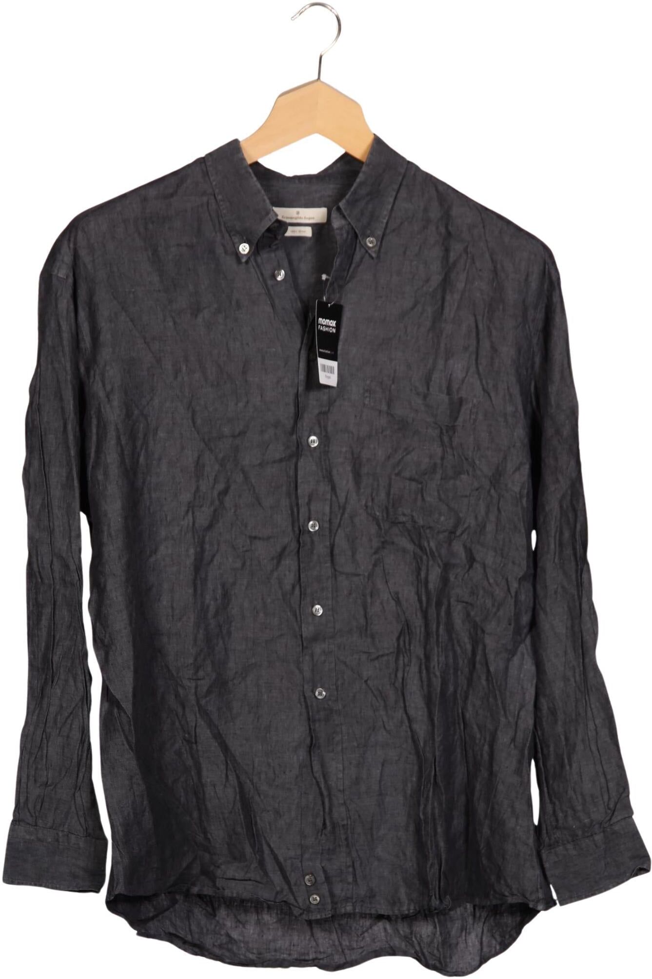 Ermenegildo Zegna Herren Hemd, Grau, Gr. Xxl, Leinen - Second Hand