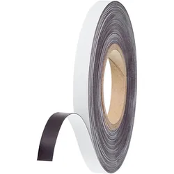 Magnetband farbig 15 mm | weiß | 30 m | 0,6 mm, Ferrit, PVC