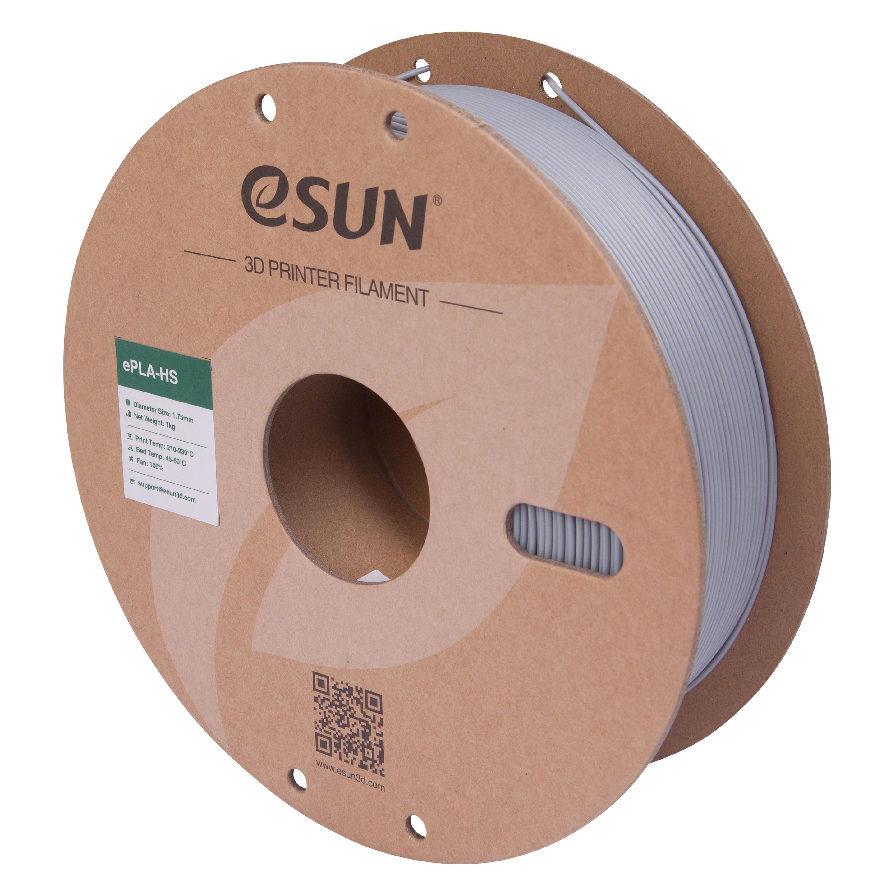 eSUN Filament PLA High Speed Grau 1.75mm 1000g (PLA, 1000 g, 1.75 mm) (ePLA-HS-P175H1)