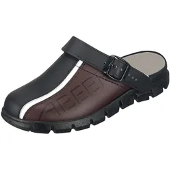 Abeba, Sicherheitsschuhe, Clog Berufsschuhe Dynamic OB mit Aufdruck schwarz/braun 41 (OB, 41)