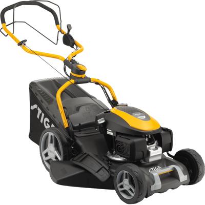 Benzinrasenmäher STIGA GARDEN "Combi 748 V", gelb, B:53cm H:120cm T:151cm, Rasenmäher, Mulchfunktion, HONDA-Motor, Radantrieb