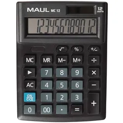 MAUL Tischrechner MC 12 Solar Batterie 1-zeilig, 12 Ziffern schwarz
