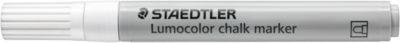 Kreidemarker STAEDTLER Lumocolor®, Rundspitze, Schreibfarbe weiß, Strichbreite 2,4 mm, für glatte Oberflächen, Flüssigkeit auf Wasserbasis