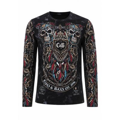 T-Shirt CIPO & BAXX "Cipo & Baxx Sweatshirt", Herren, Gr. M, schwarz, regular fit, Shirts T-Shirt