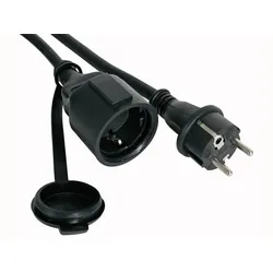 Perel Gummi-Verlängerungskabel - 10 M - 3G1.5 - Schutzkontakt (Deutsches System)