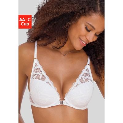 Push-up-BH VIVANCE "BH mit Bügel, Spitzen-BH, als Dessous-Set kombinierbar", Damen, Gr. 70, Cup A, weiß, Spitze, Obermaterial: 89% Polyamid, 11% Elasthan, BHs Push-up-BH, im High-Apex Design, sexy Dessous, sexy Unterwäsche
