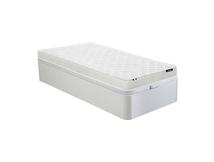 Ensemble 90 x 190 cm sommier coffre blanc + matelas mousse ép.15cm - ZEUS de YSMÉE
