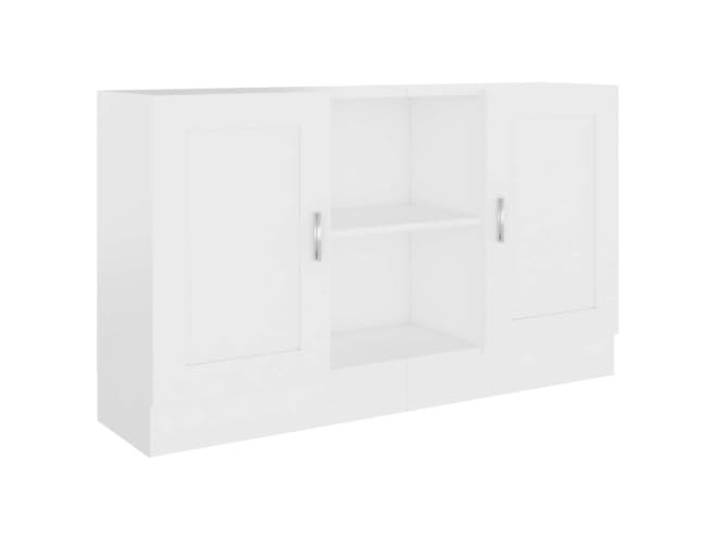Fisinber Sideboard Weiß 120x30,5x70 cm Kommode mit 2 Türen Eleganter Beistellschrank aus Holzwerkstoff für Wohnzimmer und Flur mit großzügiger Abstellfläche und 2 Fächern