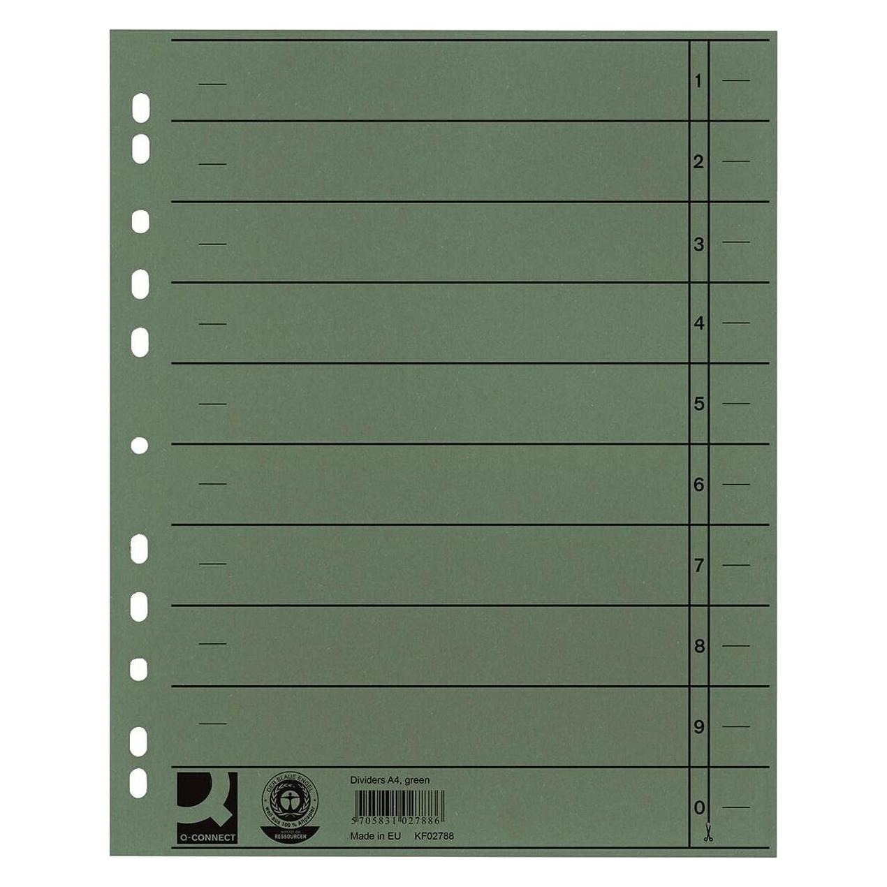 Q-Connect Trennblatt 100 Stück grün (KF02788)