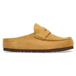 Birkenstock für Damen. 1033127 Leder-Mokassins Naples Wrapped (Schmale Passform) senfgelb (41), Wohnung, Wildleder, Keine, Lässig
