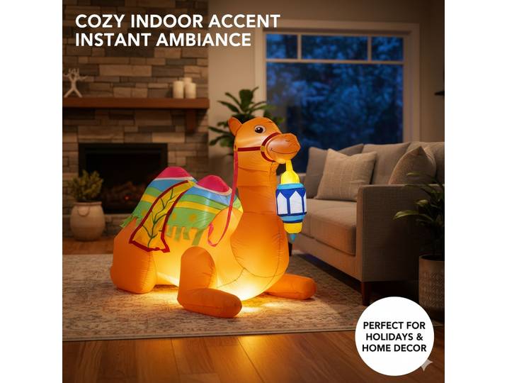 Nouvelle Décoration de l'Aïd Ramadan 2026 : Sculpture Gonflable de Chameau pour Jardin Extérieur avec Lumière LED – Gonflables Eid Mubarak pour la Cour