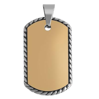 Dog Tag Anhänger AKZENT "Derclair, langlebig", gold (goldfarbig), Schmuckanhänger, Herren, Edelstahl