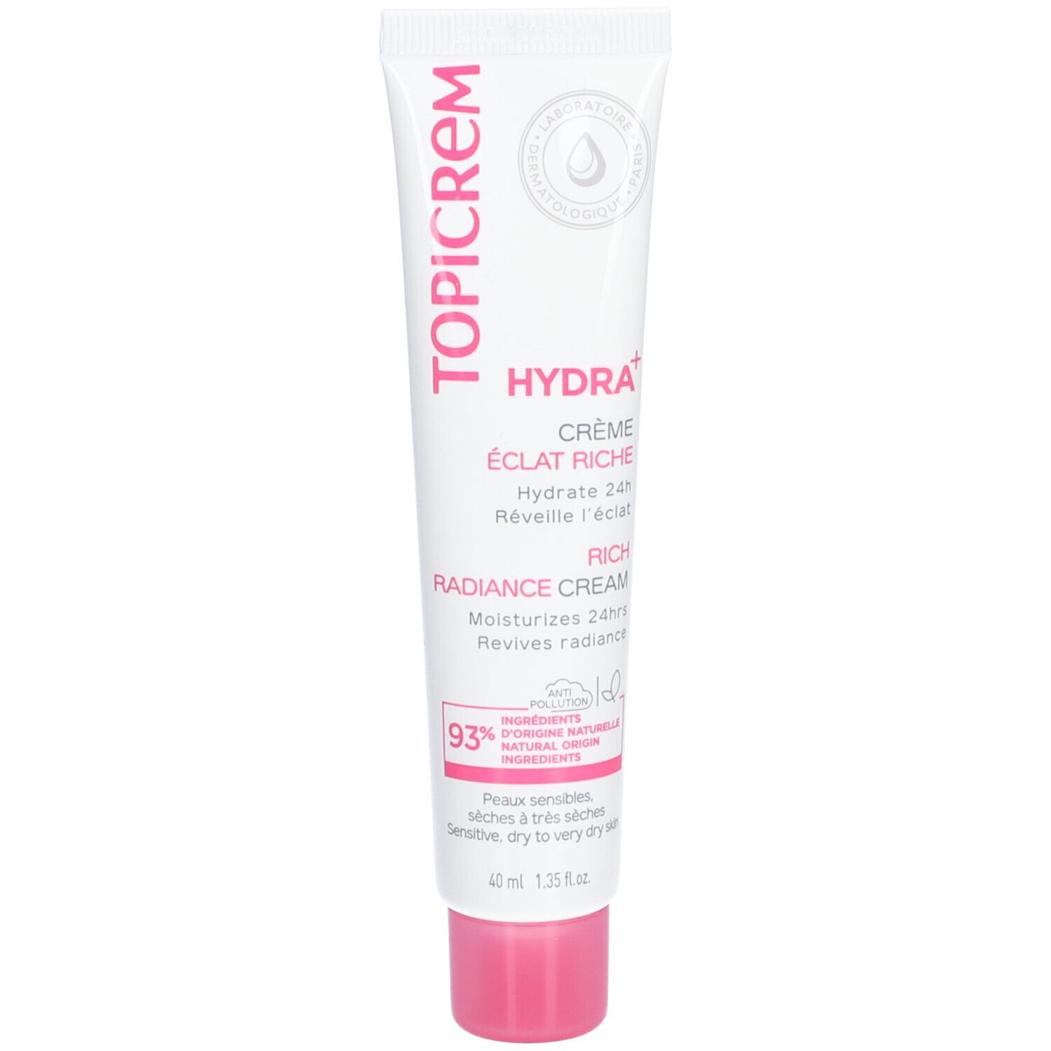 Topicrem Hydra+ Stralende Hydraterende Rijke Creme 40 ml