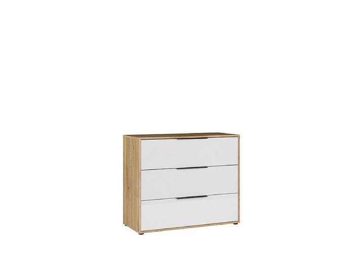 Kommode ALABAMA 3 Schubladen 41.4x97.9x81.7cm weiss glänzend glitzernd