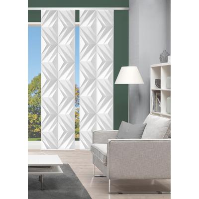 Schiebegardine VISION S "FRESKO", grau, B:60cm H:260cm, Polyester, Gardinen, DIGITALDRUCK