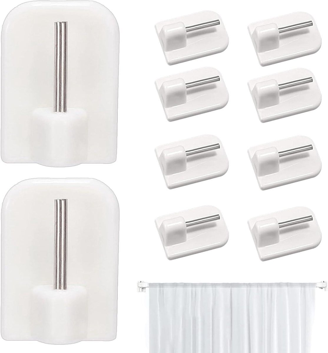 Zelfklevende Wandhaken Wit - 10 Stuks Decoratieve Ophangers