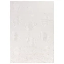Teppich Wohnzimmer 3D-Effekt Pflegeleicht Waschbar Strapazierfähig Schlafzimmer OEKO-TEX Creme 120x170 cm – ILLER von Kadima Design