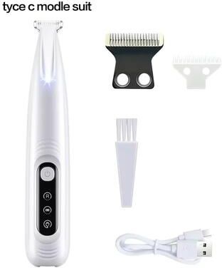 Inspired Finds PetPro 18 Mm LED Waterproof Paw Trimmer Dog & Cat Grooming Clipper ype C Modle Suit
