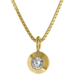 trendor 75042 Gold Anhänger 333 mit Zirkonia an goldplattierter Kette, 38 cm
