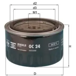 Ölfilter MAHLE OC 24 für Renault 5