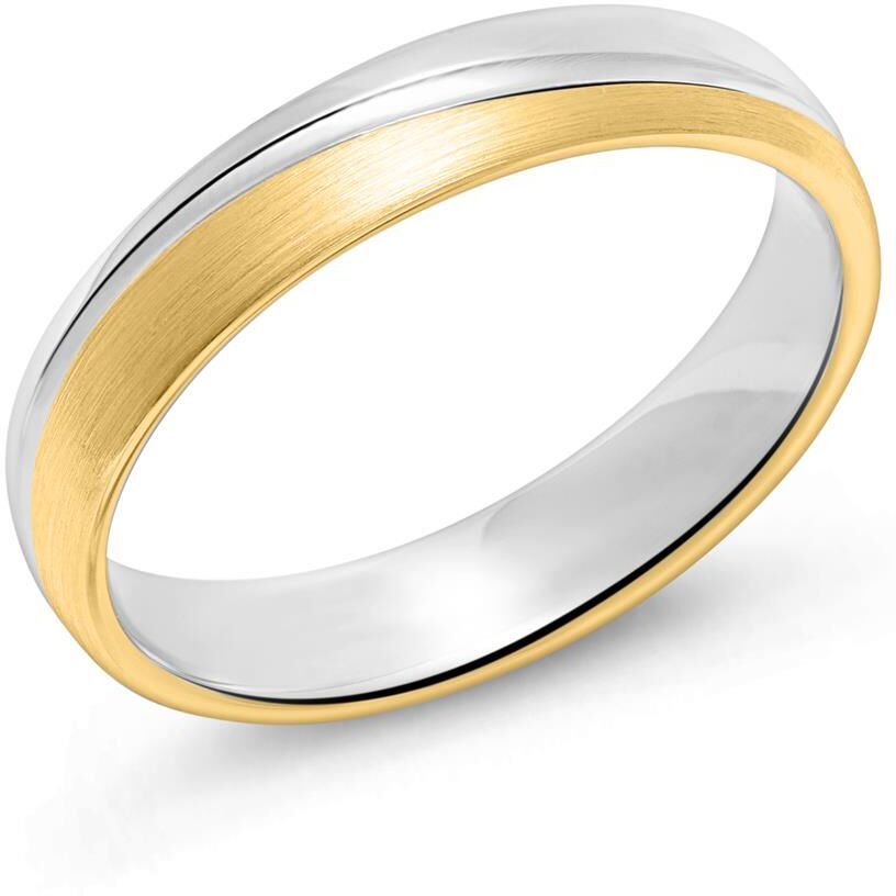 Unique Herrenring aus 925er Silber, teilvergoldet und mattiert silber-gold