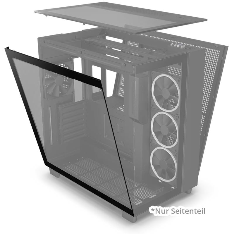NZXT H9 (2023) Series Ersatzteil TP Glas Links Schwarz bulk