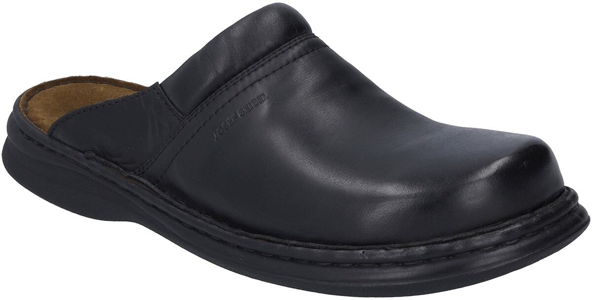 Schlappen JOSEF SEIBEL "Max", Herren, Gr. 39, schwarz, Obermaterial: 100% Textilmaterial TEXMAT., Schuhe Schlappen