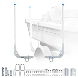 VEVOR Bootsanhängerführung 775 mm / 1205 mm, 0-10 cm Einstellbare Breite, Anhängerführung aus Hochfestem Stahl mit PVC-Rohren, Passend für Skiboote Kompakte Fischerboote Kleine Segelboote