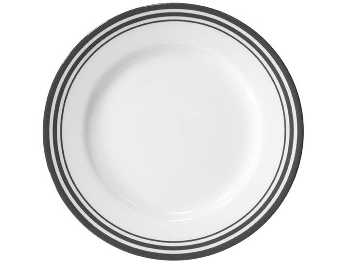 Platzteller FINK Moments , grau (grau, weiß), Ø:30cm, Porzellan, Untersetzer, Platzteller, Ø 30 cm, Porzellan mit Streifen