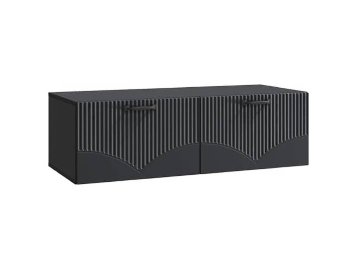Todiikf TV Board Hängend Schwarz 98x41x30 cm Wand Lowboard Holzwerkstoff Platzsparendes Mediamöbel für Wohnzimmer und Schlafzimmer mit 2 Klapptüren und klarem Design für geordnete Medientechnik.