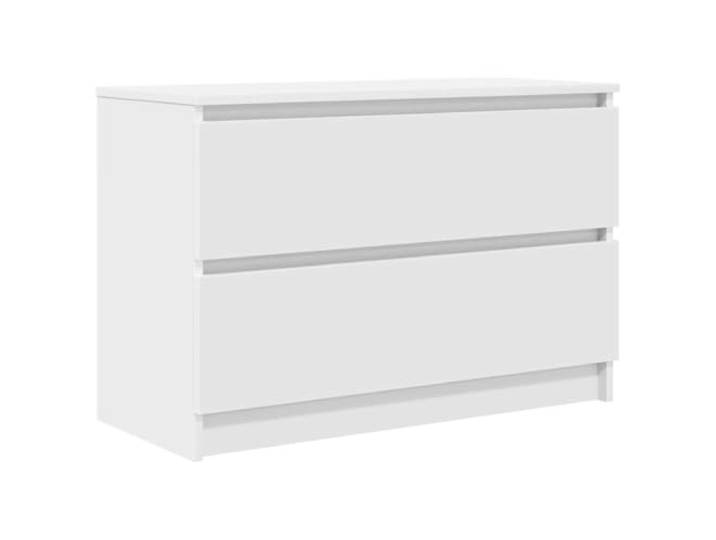 LMTYOENFG TV-Schrank Weiß 80x35x54 cm Holzwerkstoff TV-Board 2 Schubladen Kompakter Lowboard-Fernsehtisch fürs Wohnzimmer und Schlafzimmer mit 2 geräumigen Schubladen für Ordentliches Verstauen.