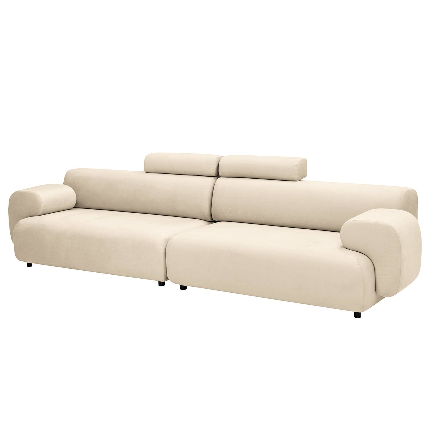 home24 Imbert XXL-bank beige microvezel B: 354 cm, D: 74 cm, H: 106 cm