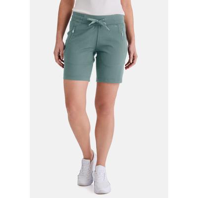 Shorts STOOKER WOMEN "LINA Sport 4-Way-Stretch Fitnessshorts", Damen, Gr. 44/46, grün (blau surf), Sweatware, 95% Polyester, 5% Elasthan, gerade kurz, Hosen Shorts, Fitness Shorts Sport Freizeit Stretch für Damen