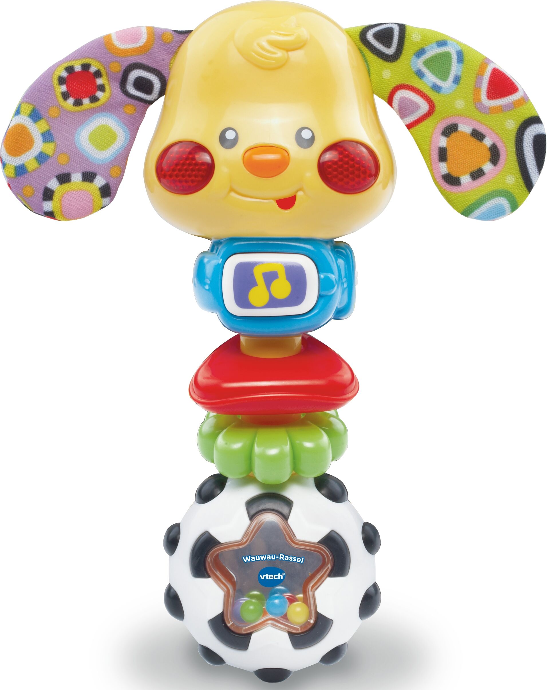 Greifling VTECH "VTechBaby, Wauwau Rassel", bunt, Greifspielzeug, KinderB:11cm H:18cm L:5cm, Kunststoff, Polyester, Greifling, B:11cm H:18cm L:5cm