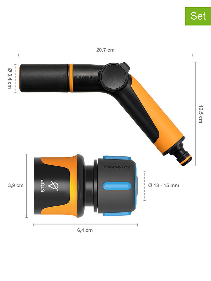 Fiskars 2tlg. Set: Sprühpistole in Schwarz/ Orange - onesize