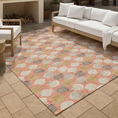 Addison Rugs Machine Washable Indoor/ Outdoor Costal Shells Chantille Rug