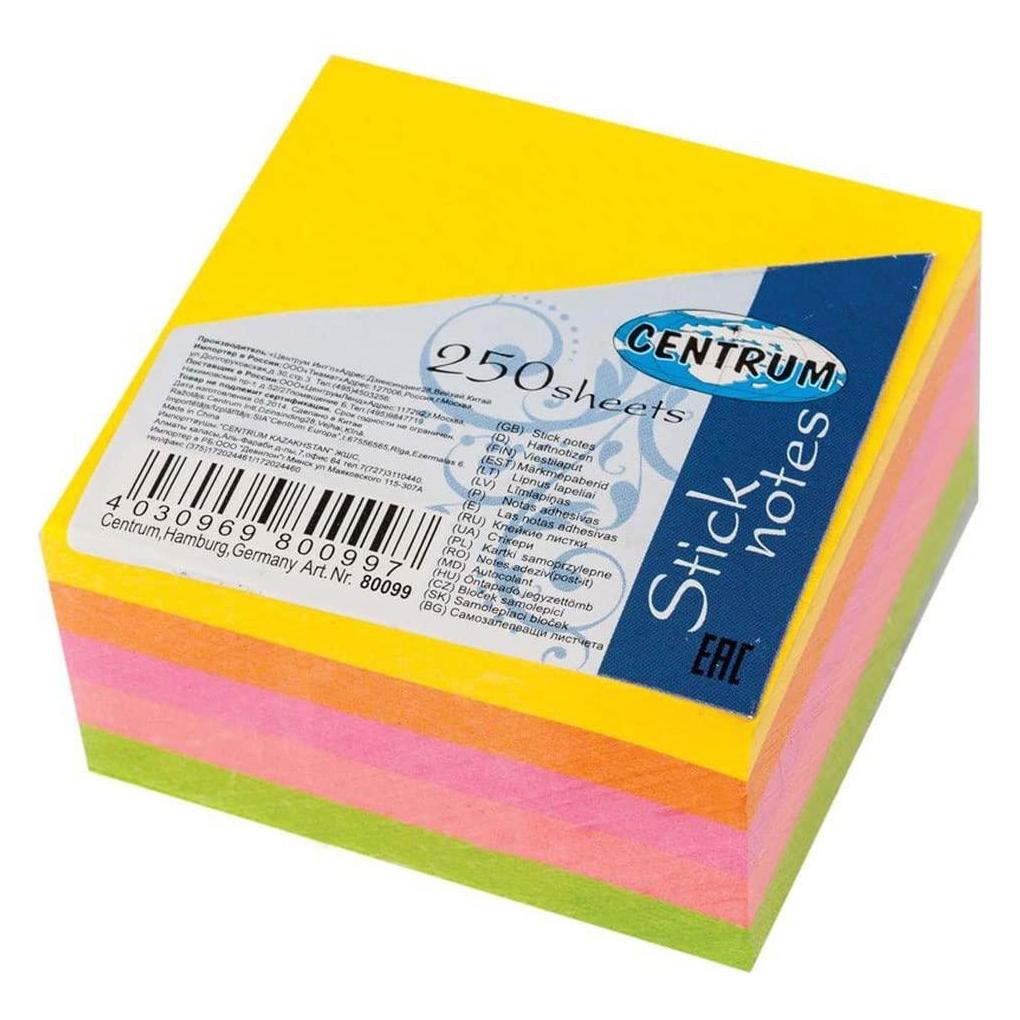 Centrum Selbstklebende Notizzettel 51x51mm 250K. 80099 (51 x 51 mm) (40958959)