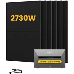 Anker SOLIX Solarbank 3 E2700 Pro Solaranlage, mit 6 x 455W Bifazialen Solarmodulen, by Powerness - 2.7kWh / ohne Zubehör / Standardversand