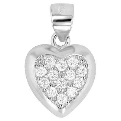 Herzanhänger AKZENT "Miki" aus 925 Sterlingsilber, rhodiniert, langlebig", silber (silberfarbig), Schmuckanhänger, Damen, Silber 925 (Sterlingsilber)