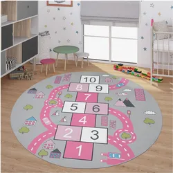 TT Home, Spielteppich + Spielmatte, Kinderzimmerteppich Teppich Junge Mädchen Kinderteppich Baby Rutschfest Strasse (200 cm)