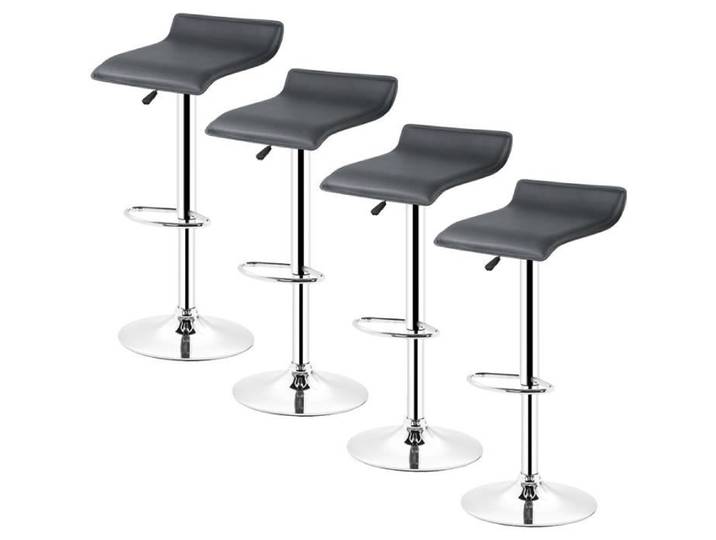 Tabourets de bar - GOD - Lot de 4 - Noir - Réglage en hauteur